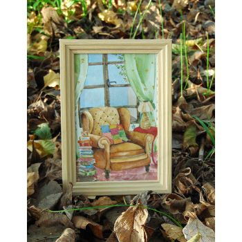 "Sofá junto a la ventana"